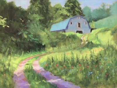 Connie Winters - Blue Barn Trail - Oil on Canvas - 18 x 24