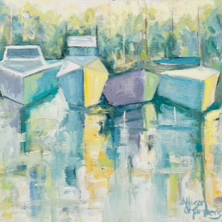 Allison Chambers - Boat Confetti - Oil on Canvas - 12 x 12