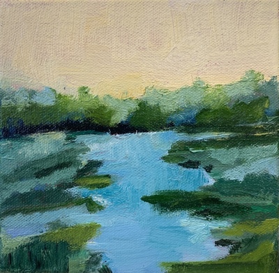 Nancy McClure - NC Marsh View I - Oil on Canvas - 6 x 6