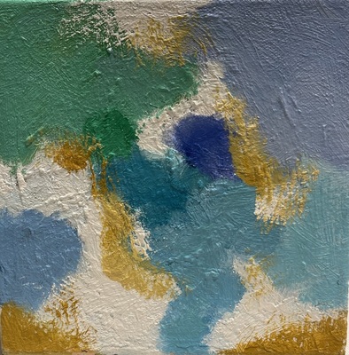 Nancy McClure - Mini Beach Bum I - Oil on Canvas - 6 x 6