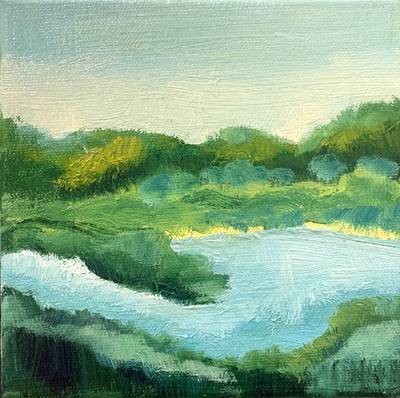 Nancy McClure - Coastal Calm 2 - Oil on Canvas - 6 x 6