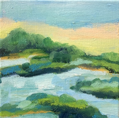 Nancy McClure - Coastal Calm 7 - Oil on Canvas - 6 x 6