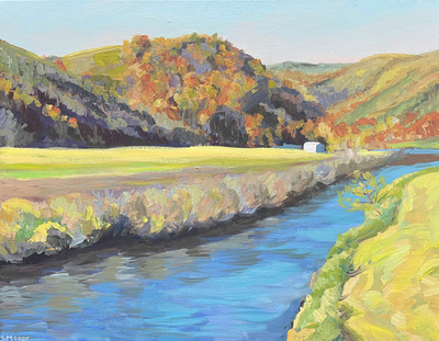 Steve Moore - Railroad Grade Road River View - Acrylic on Canvas - 24 x 30