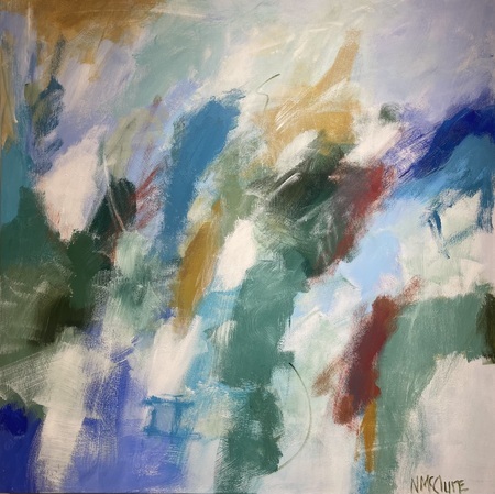 Nancy McClure - Leaves Blown II - Acrylic on Canvas - 36x36