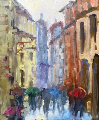 Gina Strumpf - Streets of Paris - Oil on Canvas - 24x20