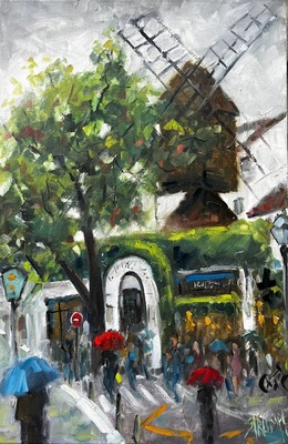 Gina Strumpf - Moulin Gallete Paris - Oil on Canvas - 36x24