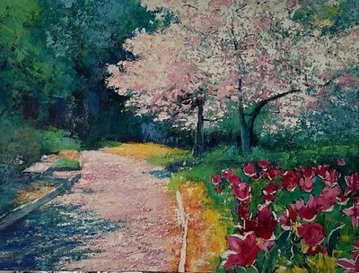 Ginny Chenet - Duke Gardens - Acrylic on Canvas - 36x48