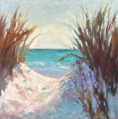 Susan Hecht - Turquoise Waters - Oil on Canvas - 16x16