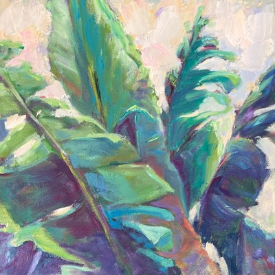 Susan Hecht - Banana Leaf - Oil on Canvas - 16x16