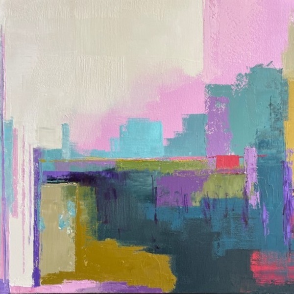 Jenny Fuller - Shimmer Town - Oil on Canvas - 20x20