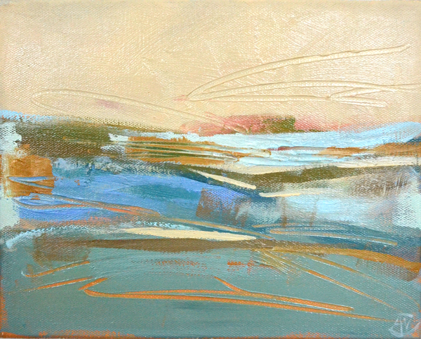 Anna Vaughn Kincheloe - Scape Study-Celedon - Oil on Canvas - 8x10