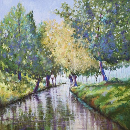 Connie Winters - Canal in Coulon - Oil on Canvas - 48x48