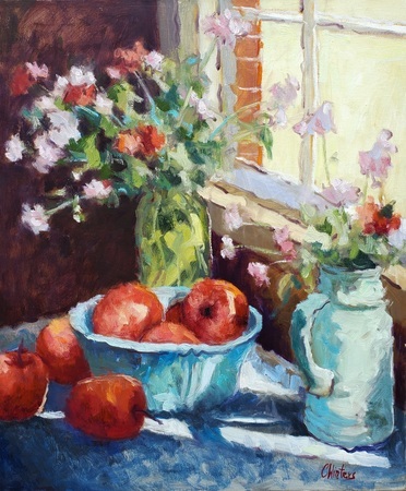 Connie Winters - Wild Flowers & Apples - Oil on Canvas - 24x20