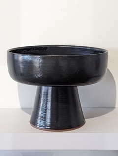 Mark Golitz - Pedestal Bowl Black - Ceramic - 8 1/2 x 11