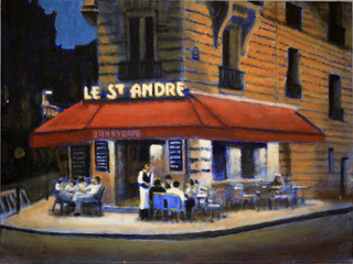 David Zimmerman - Café St. Andre - Oil on Canvas - 12 x 16