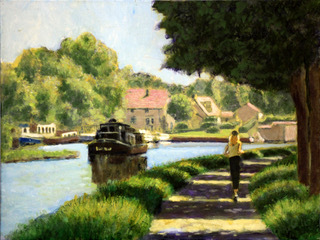 David Zimmerman - Canal Du Midi - Oil on Canvas - 12" x 16