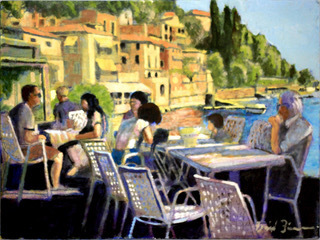 David Zimmerman - Breakfast in Bellagio - Oil on Canvas - 12 x 16