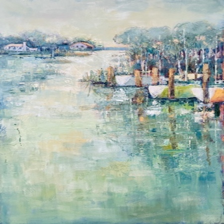 Allison Chambers - Waiting at the Docks - Oil on Canvas - 48x30