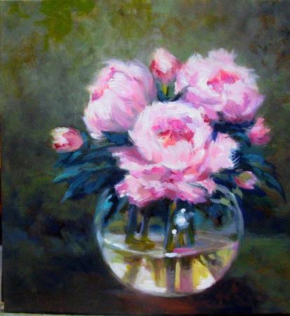 Sandy Nelson - In the Pink - Oil on Canvas - 12x12