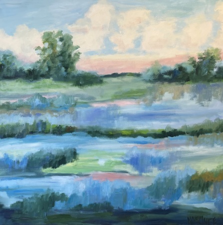 Nancy McClure - Across the Water - Oil on Canvas - 40x40