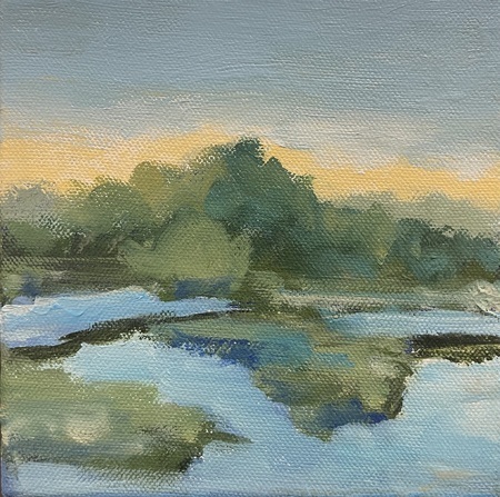 Nancy McClure - Marsh 22 - Oil on Canvas - 6x6
