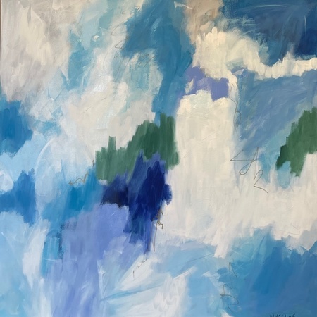 Nancy McClure - Blue Haze - Oil on Canvas - 36x36