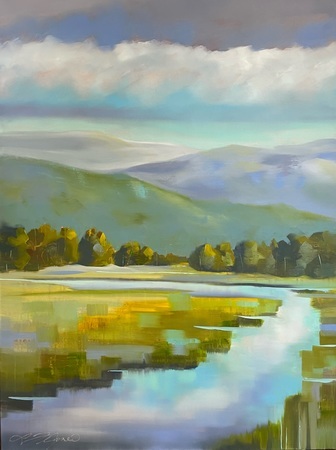 Lindsay Jones - Cradled by Mountains - Oil on Canvas - 40x30