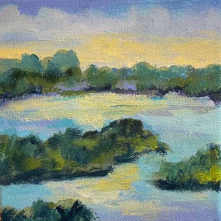 Nancy McClure - Beach II - Oil on Canvas - 6x6