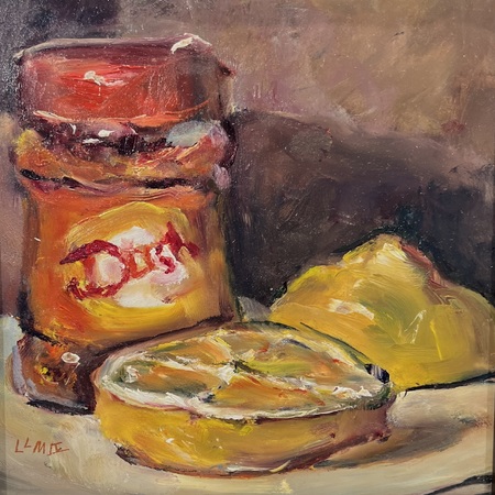 Luke Marion - Dash and Lemons - Oil on Panel - 7 1/2 x 5 1/4