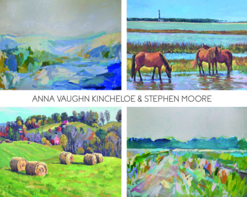 All pieces in this exhibit will be available for online purchase on March 8 and in-gallery preview and purchase on March 9. Please stop by to see the artists painting LIVE in the gallery: Thursday, March 11 from 12-4pm Anna Vaughn Kincheloe Friday, March 12 from 12-4pm Stephen Moore
